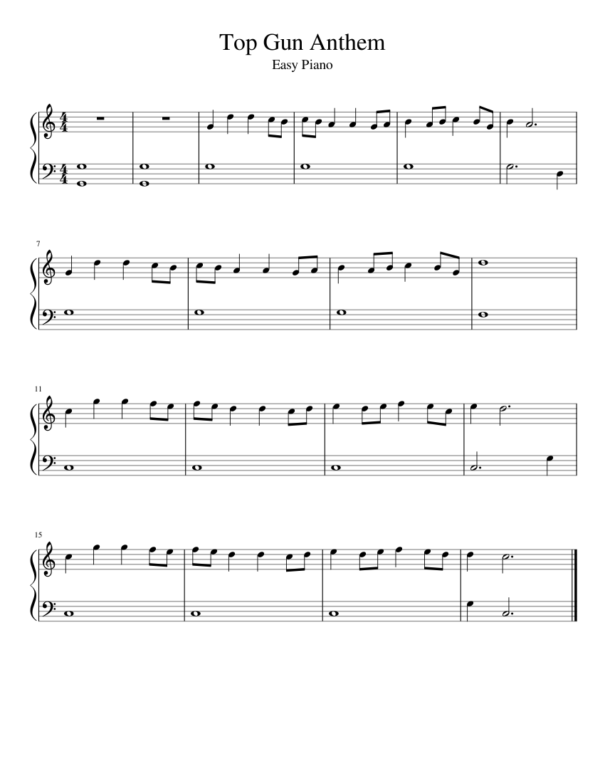 Top Gun Anthem Sheet Music For Piano Download Free In Pdf Or
