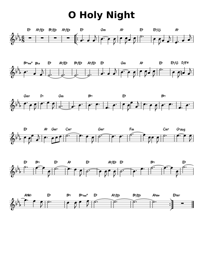 O Holy Night Sheet music for Piano - Score 0 @850x1100