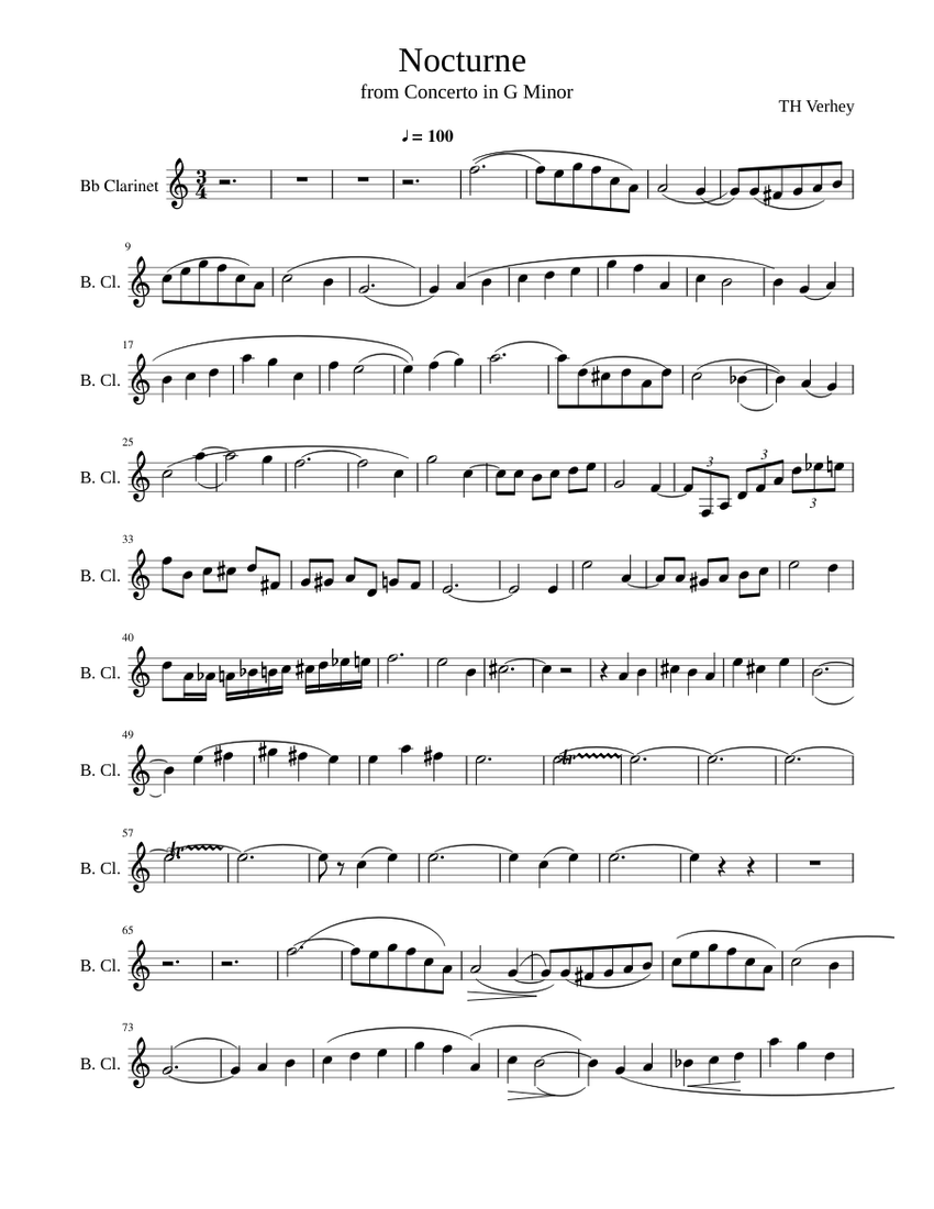 Nocturne op.47 from Concerto in G Minor Sheet music for
