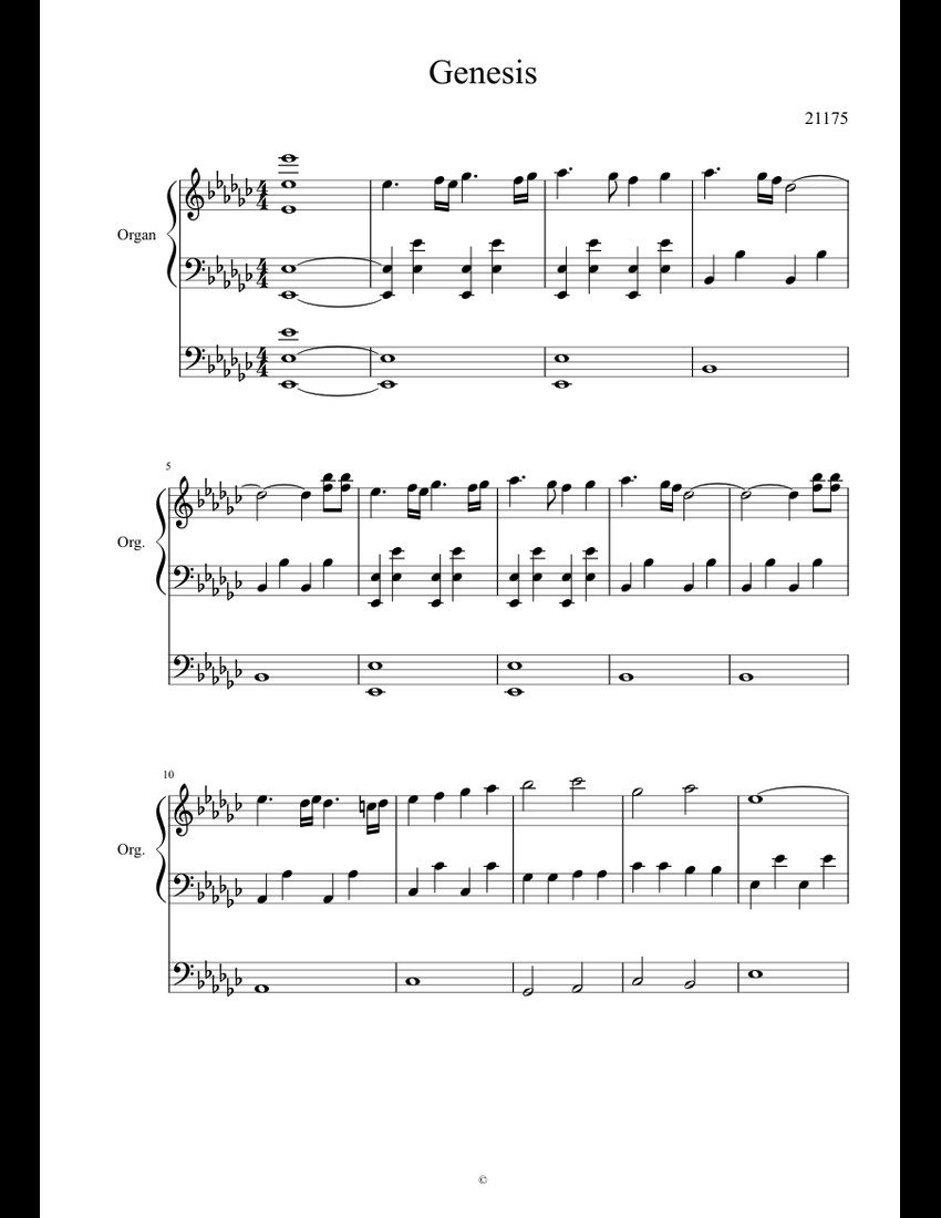 Genesis sheet music for Piano download free in PDF or MIDI