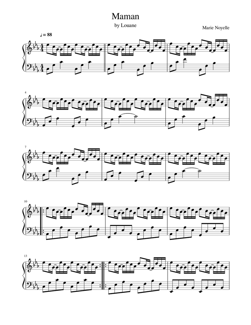 Louane Maman Piano Tutorial
