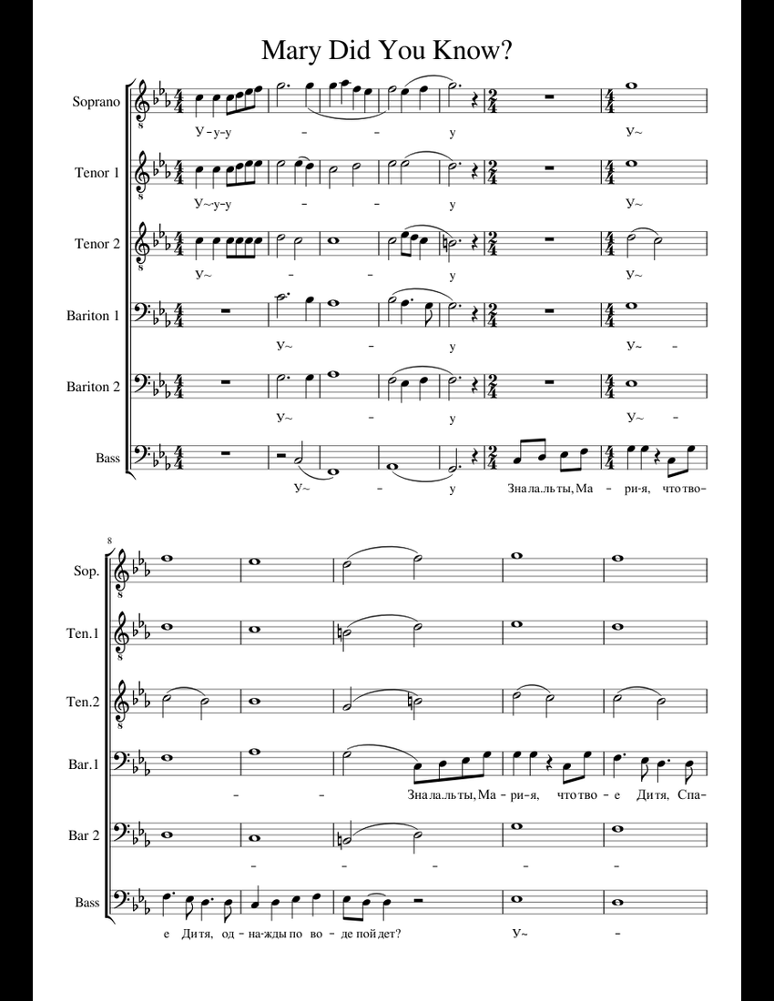 Mary Did You Know123 sheet music for Piano, Bass download free in PDF