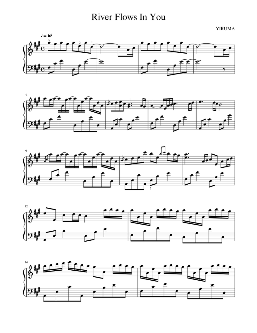 River Flows in You Sheet music for Piano | Download free in PDF or MIDI