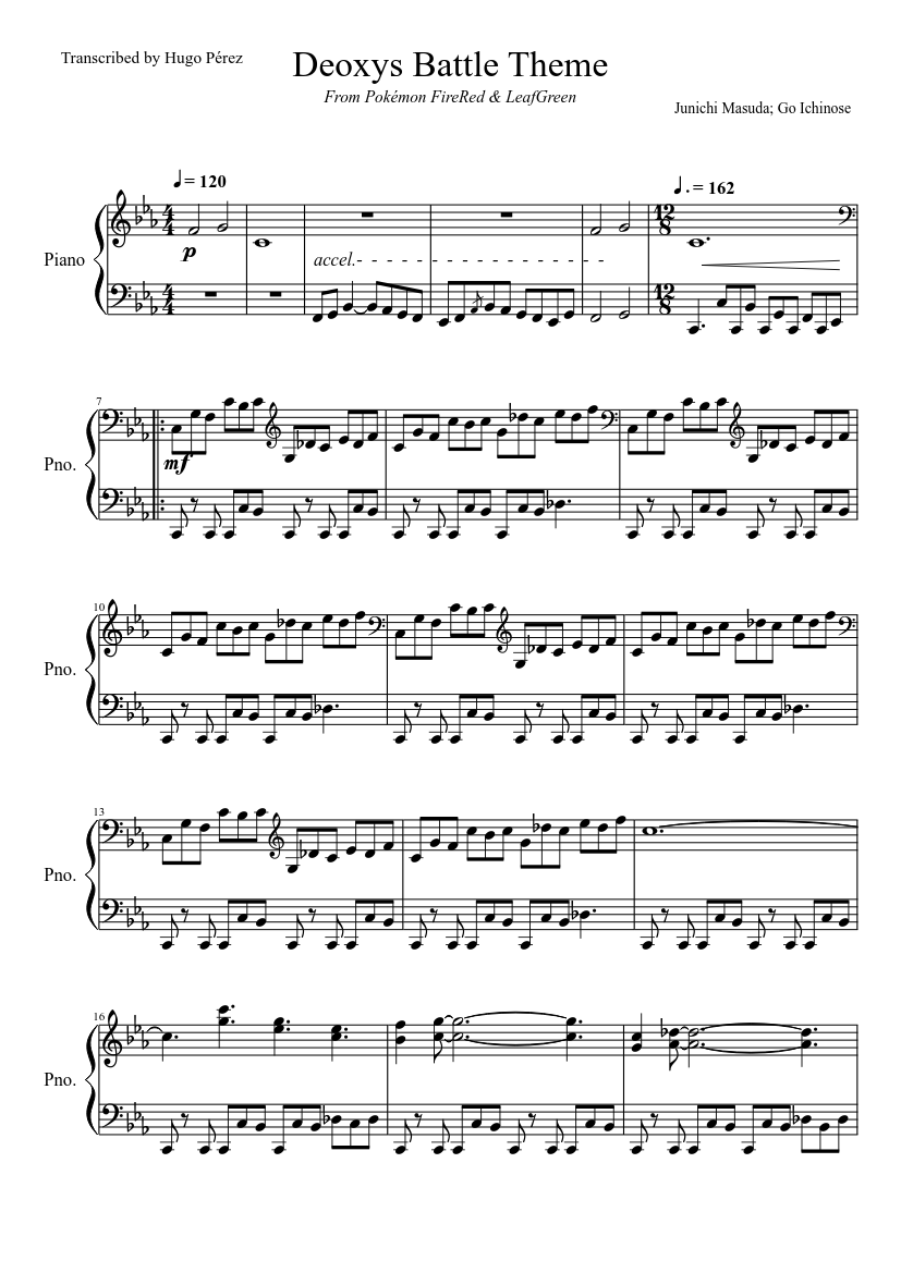 Deoxys Battle Theme Sheet Music For Piano Download Free In Pdf Or Midi Musescore Com