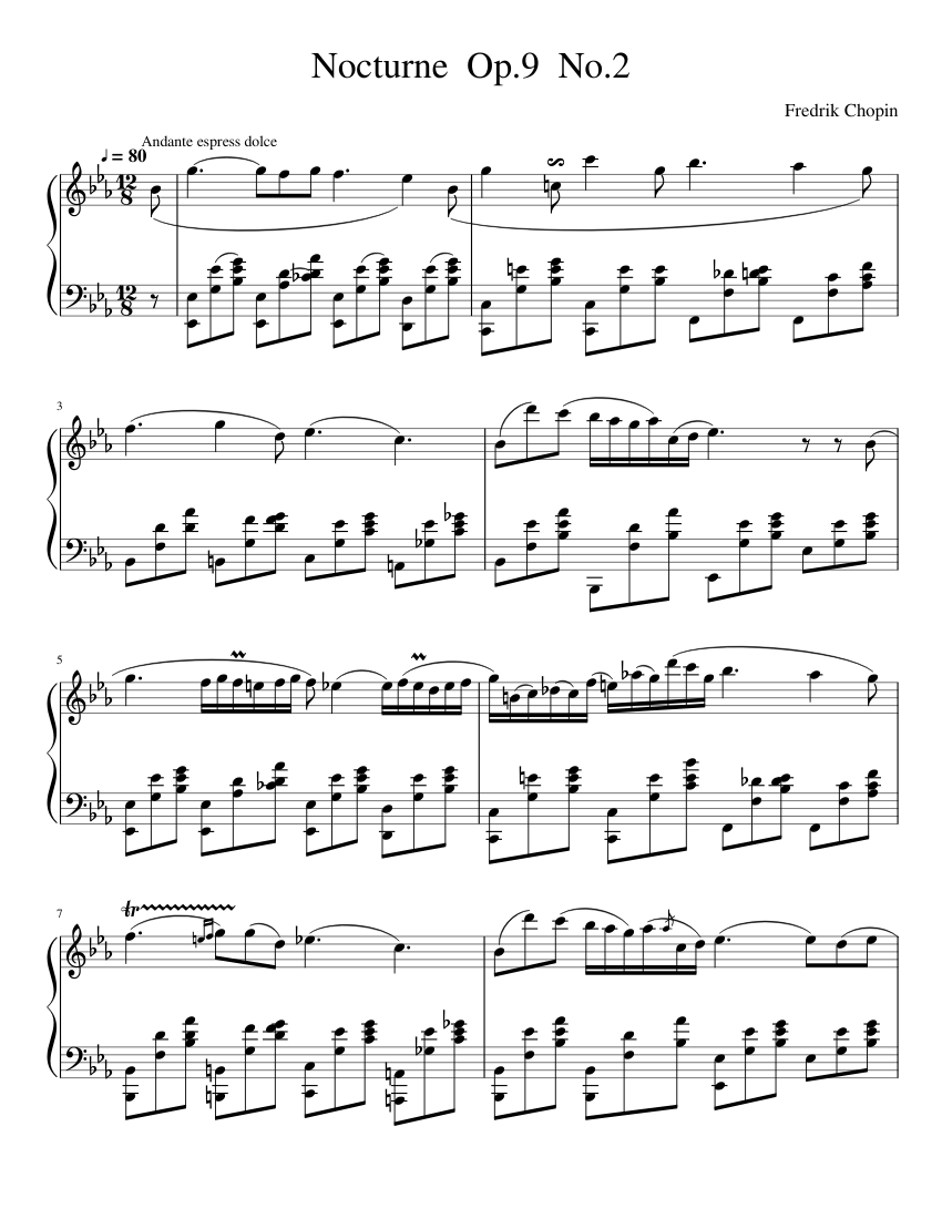 Nocturne Op.9 No.2 Frederic Chopin Sheet music for Piano | Download