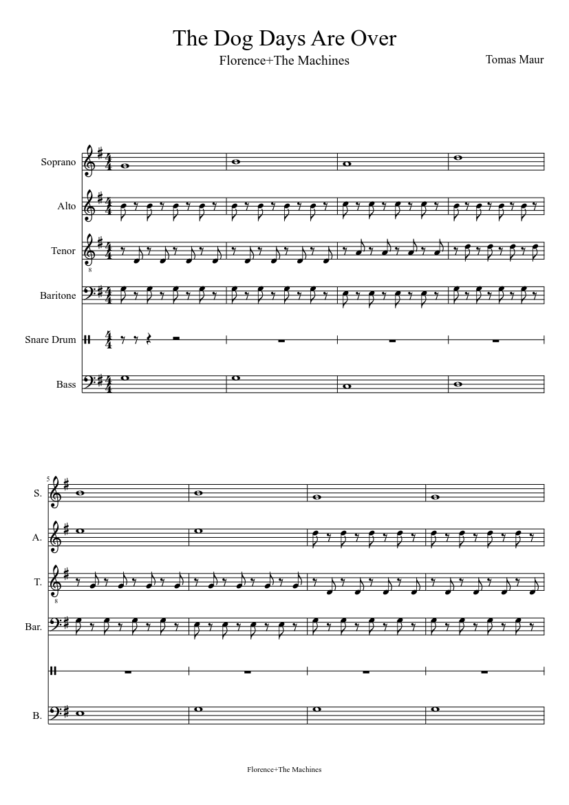 Black Dog Drum Chart