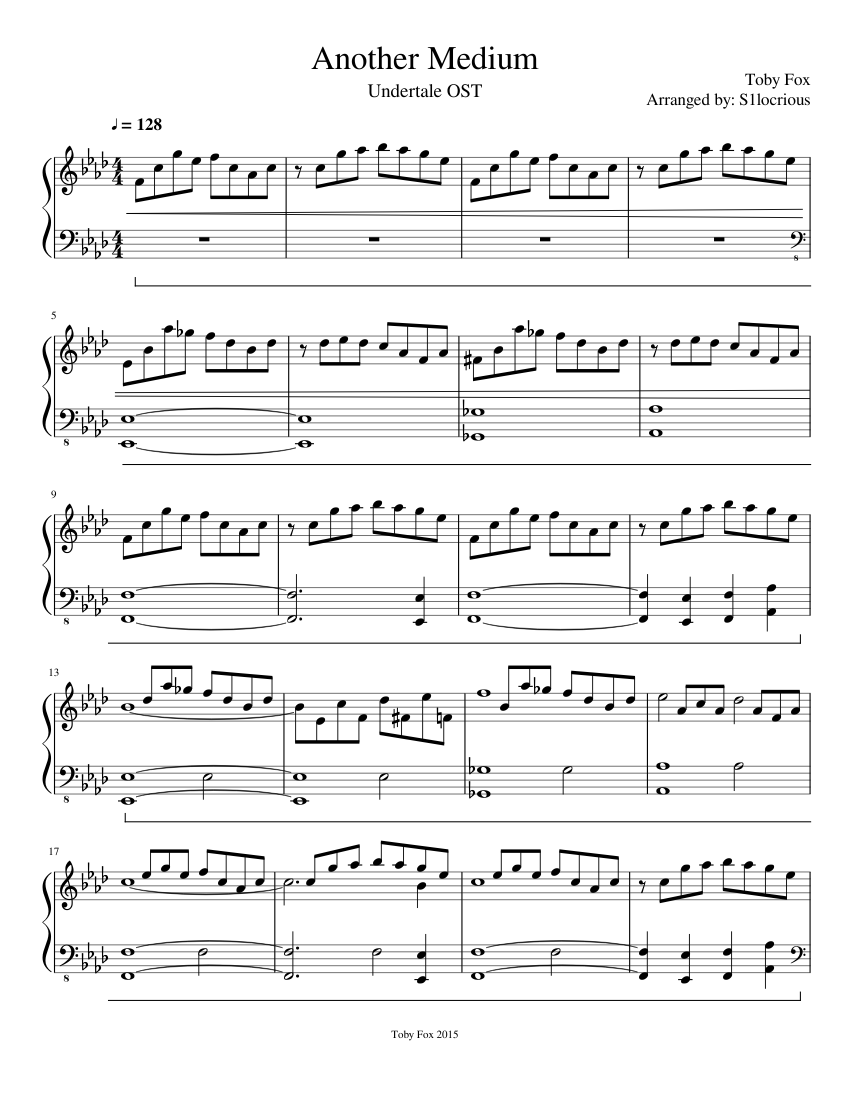 Another Medium Undertale Sheet Music For Piano Download Free