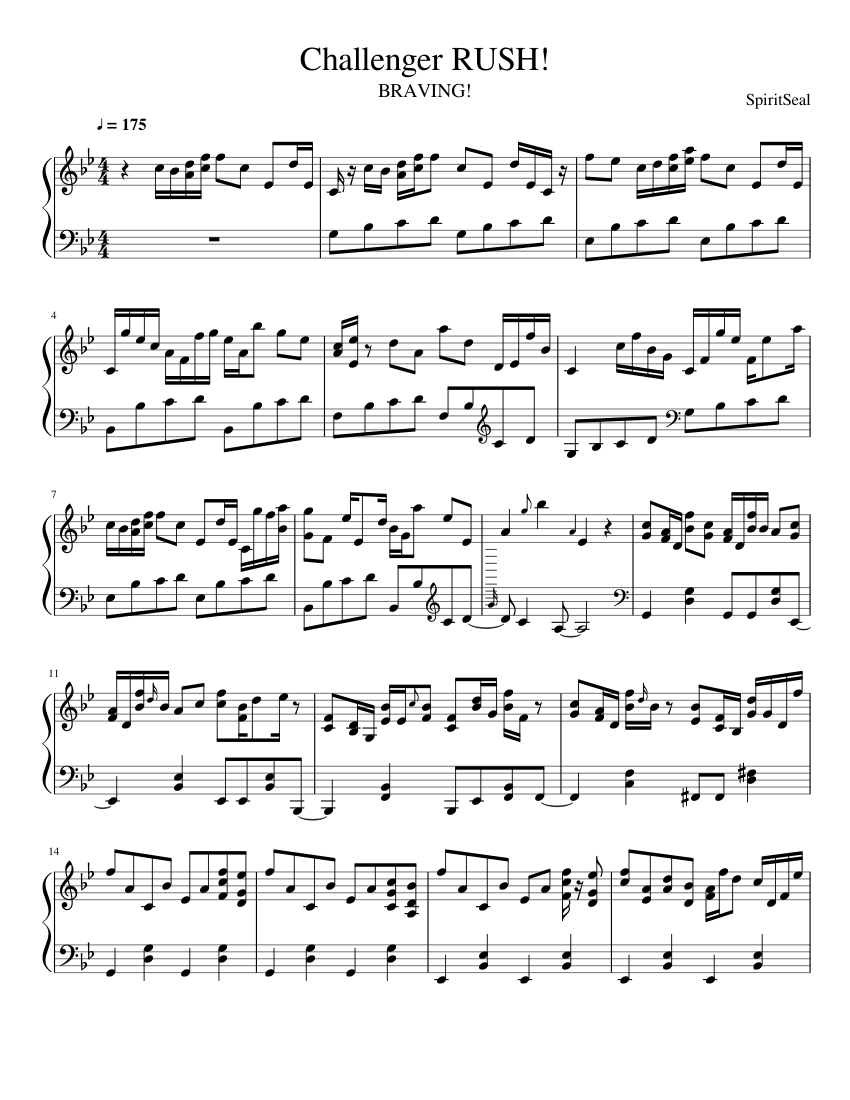 Challenger RUSH BRAVING sheet music for Piano download free in PDF or MIDI