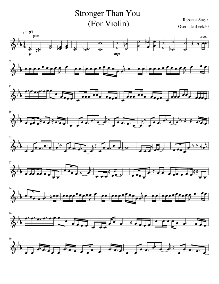 Stronger Than You (For Violin) sheet music for Violin download free in PDF or MIDI