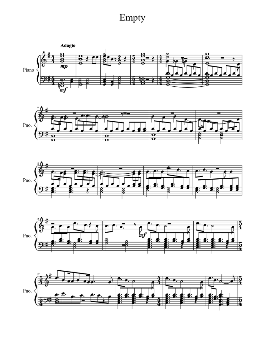 Empty Sheet music for Piano (Solo) | Musescore.com