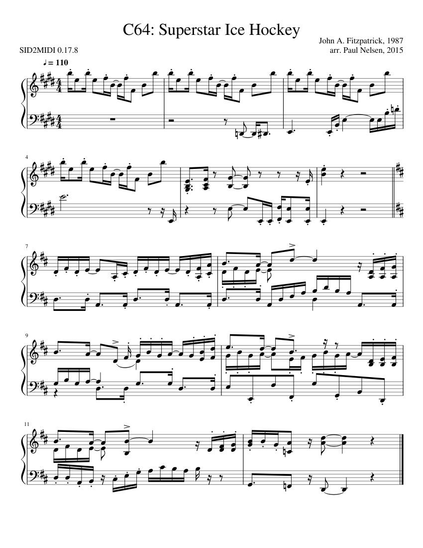 Superstar Ice Hockey Sheet music for Piano (Solo)