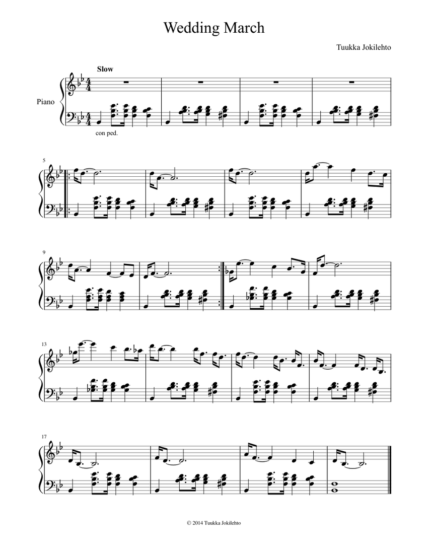 Wedding March (In Bb) Sheet music for Piano Download
