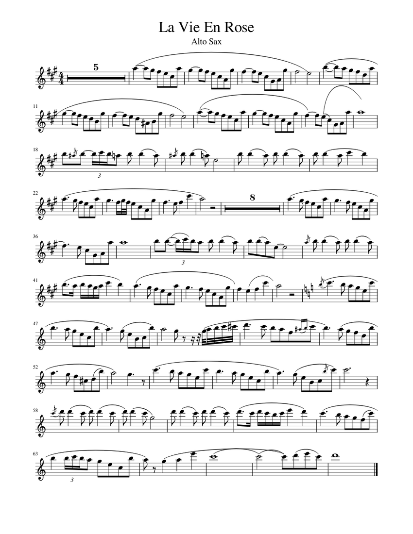 La Vie En Rose Sheet music for Piano | Download free in PDF or MIDI