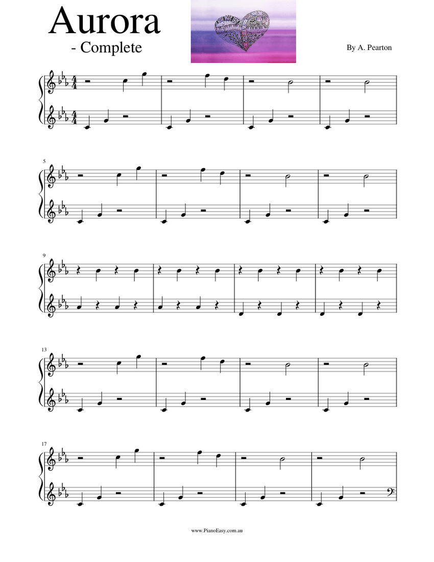Aurora Full Version Sheet music for Piano | Download free in PDF or