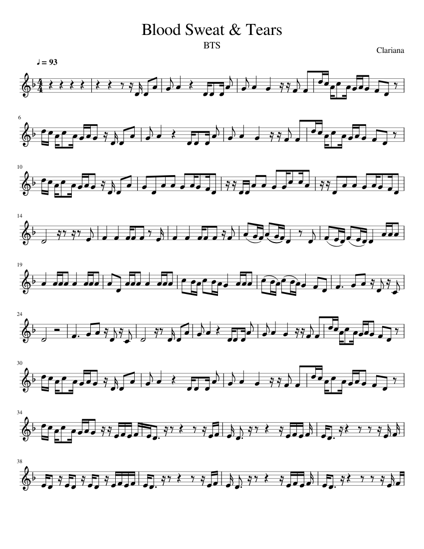 Bts Blood Sweat And Tears Piano