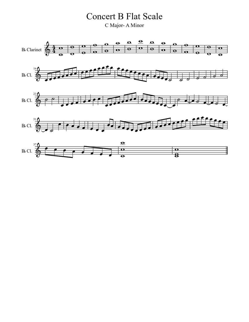 concert-b-flat-scale-sheet-music-for-clarinet-solo-musescore