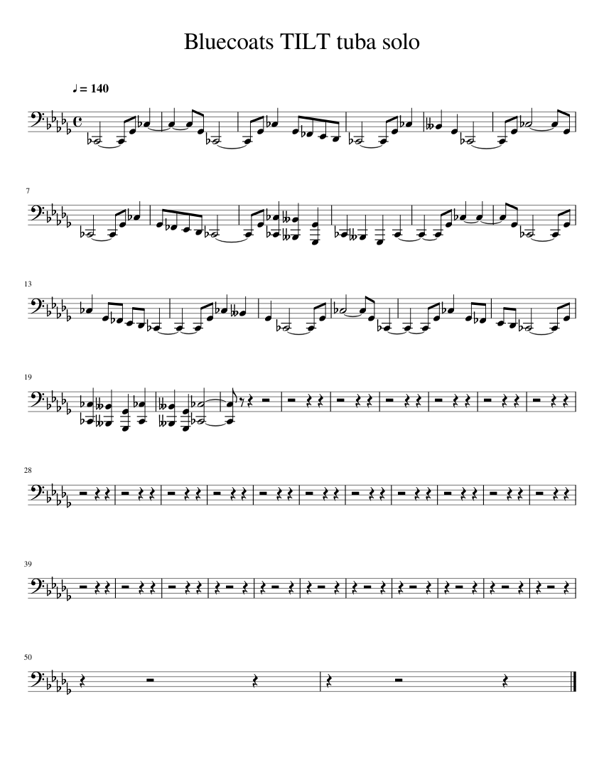 Bluecoats TILT tuba solo Sheet music for Tuba | Download free in PDF or ...