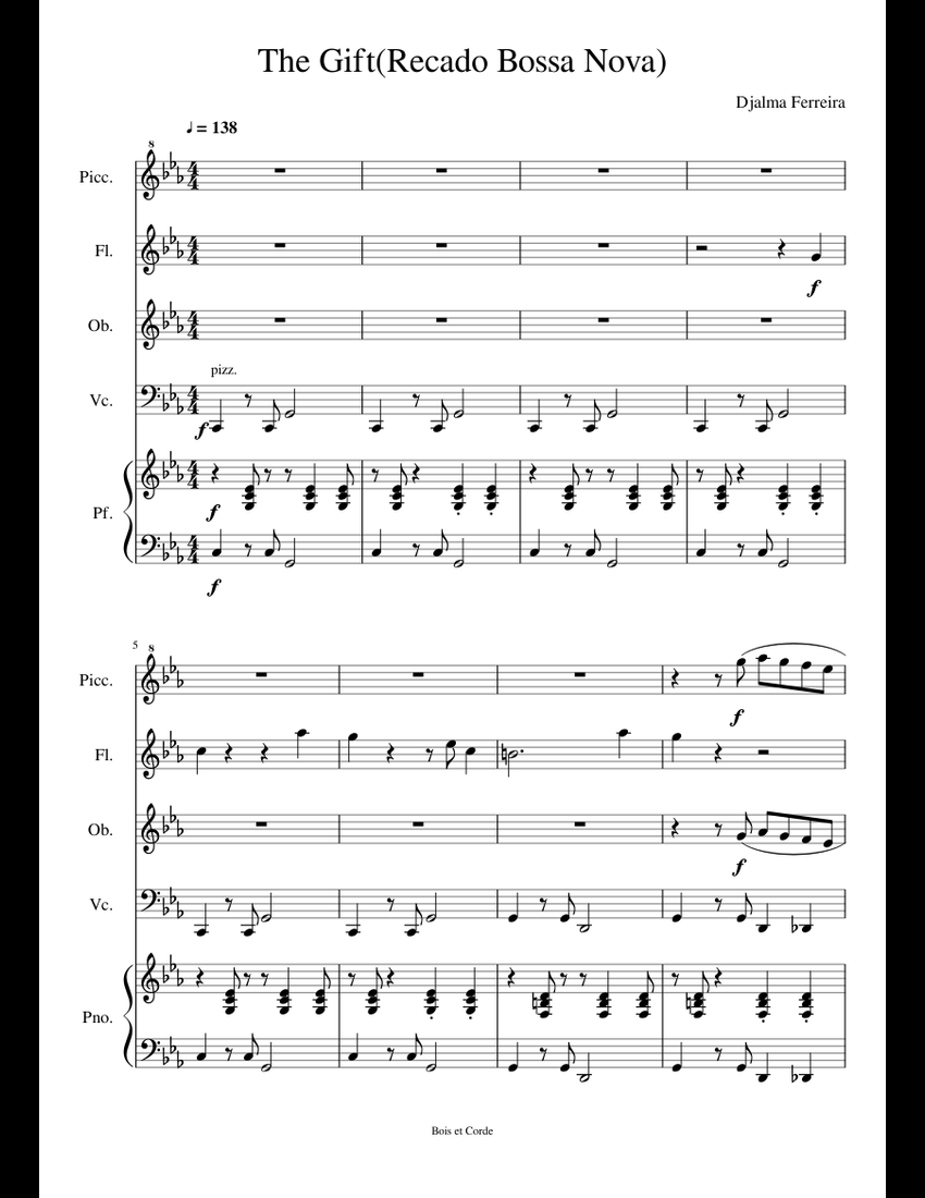 The Gift(Recado Bossa Nova) sheet music for Flute, Piano