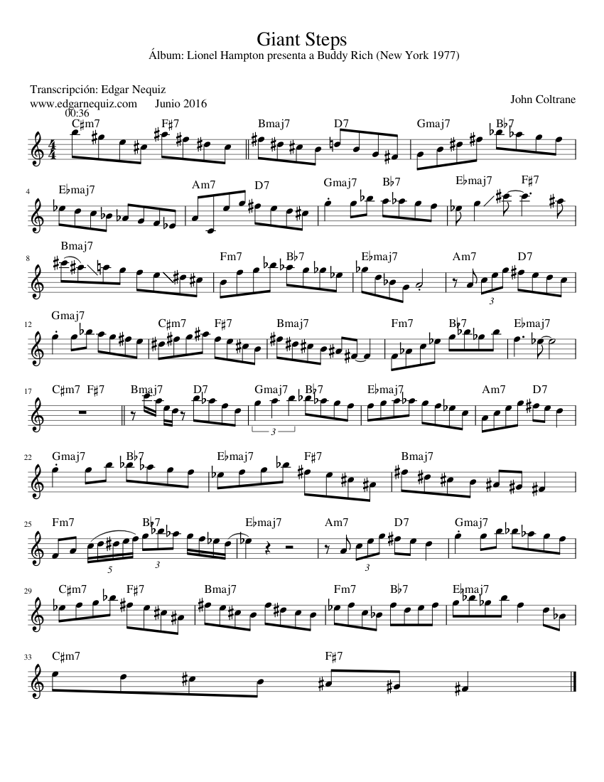 Giant Steps Sheet music for Piano (Solo) | Musescore.com