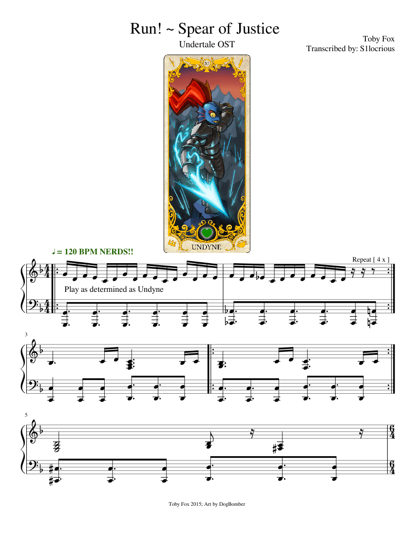 Undertale Run Spear Of Justice Sheet Music For Piano Solo Musescore Com - playing undertale songs on roblox piano