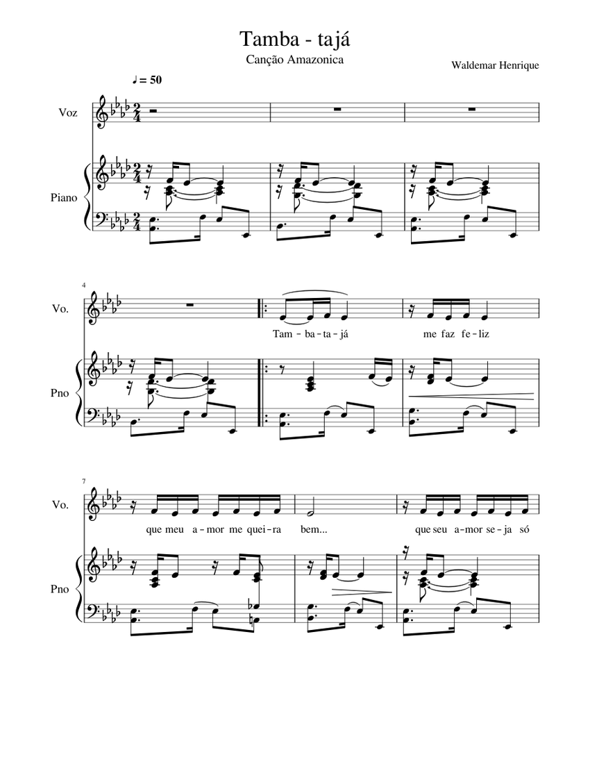 Tamba taja Sheet music for Piano, Voice | Download free in PDF or MIDI ...
