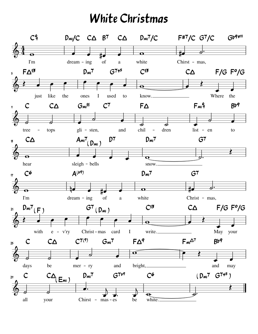 White Christmas Sheet music for Piano (Solo) | Musescore.com