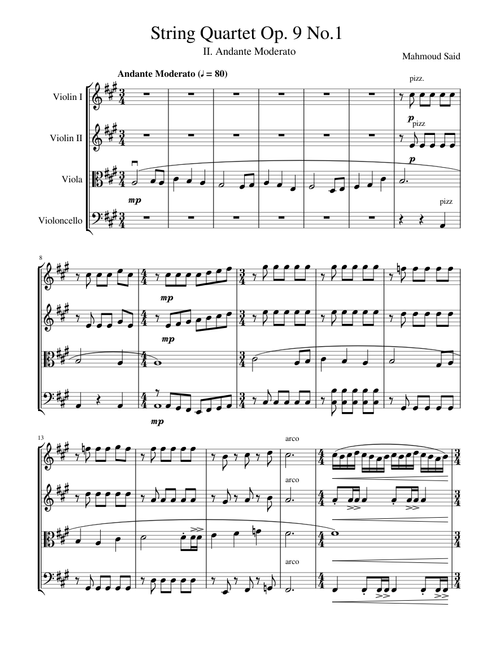 String Quartet Op 9 No 1 Ii Andante Moderato Sheet Music For Viola Solo Musescore Com Анда́нтэ нон тро́ппо — небыстрым шагом. musescore com