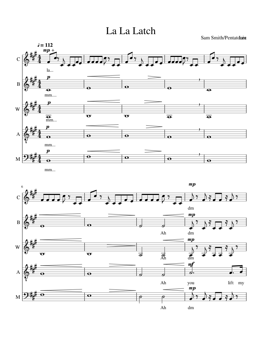 La La Latch Sheet Music Musescore Com musescore com