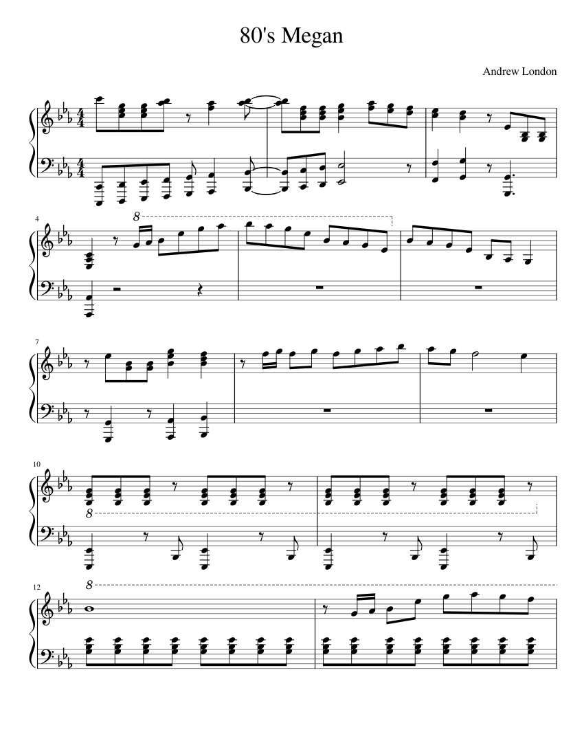 80's Megan Sheet music for Piano (Solo) | Musescore.com