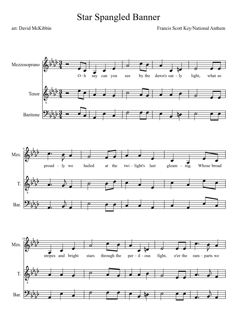 Star Spangled Banner sheet music for Piano download free in PDF or MIDI