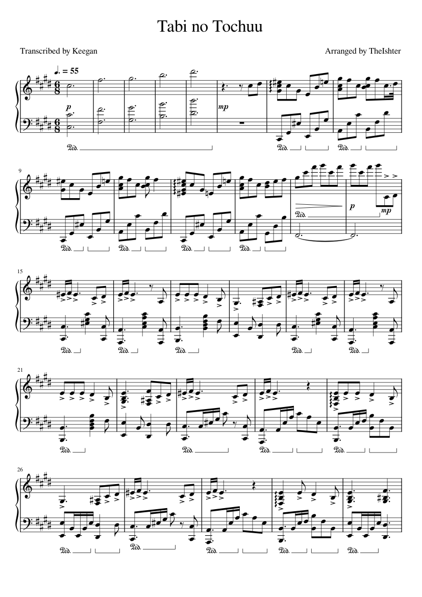 Tabi No Tochuu Spice And Wolf Op Sheet Music Download Free In