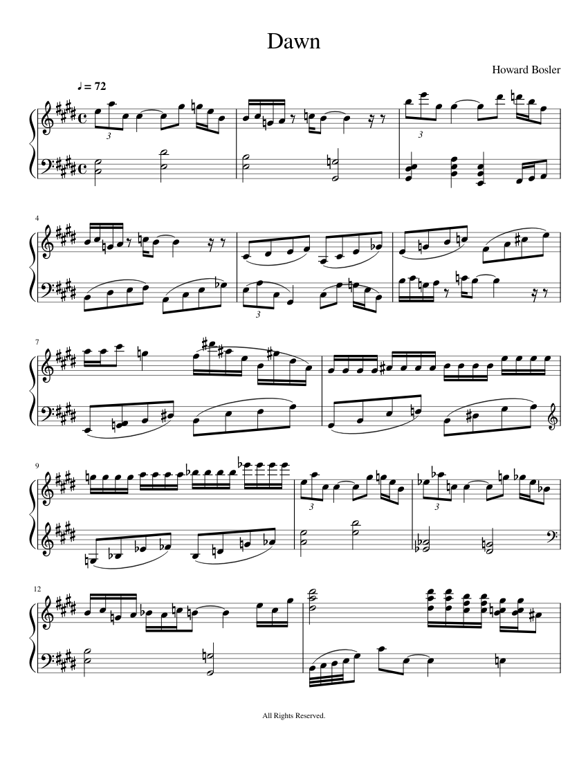 Dawn Sheet music for Piano | Download free in PDF or MIDI | Musescore.com