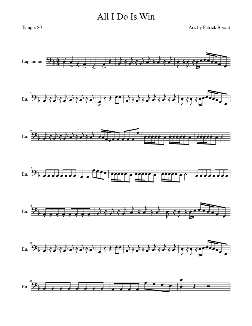 All I Do Is Win Sheet Music Musescore All i do is win sheet music musescore