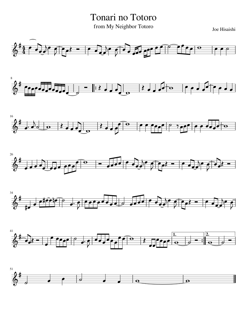 Tonari no Totoro Violin sheet sheet music for Piano download free in