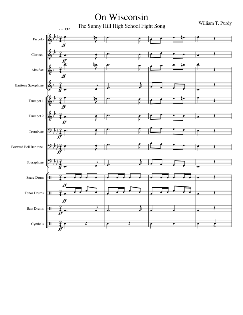 On Wisconsin Sheet music for Trumpet (In B Flat), Trombone, Clarinet ...