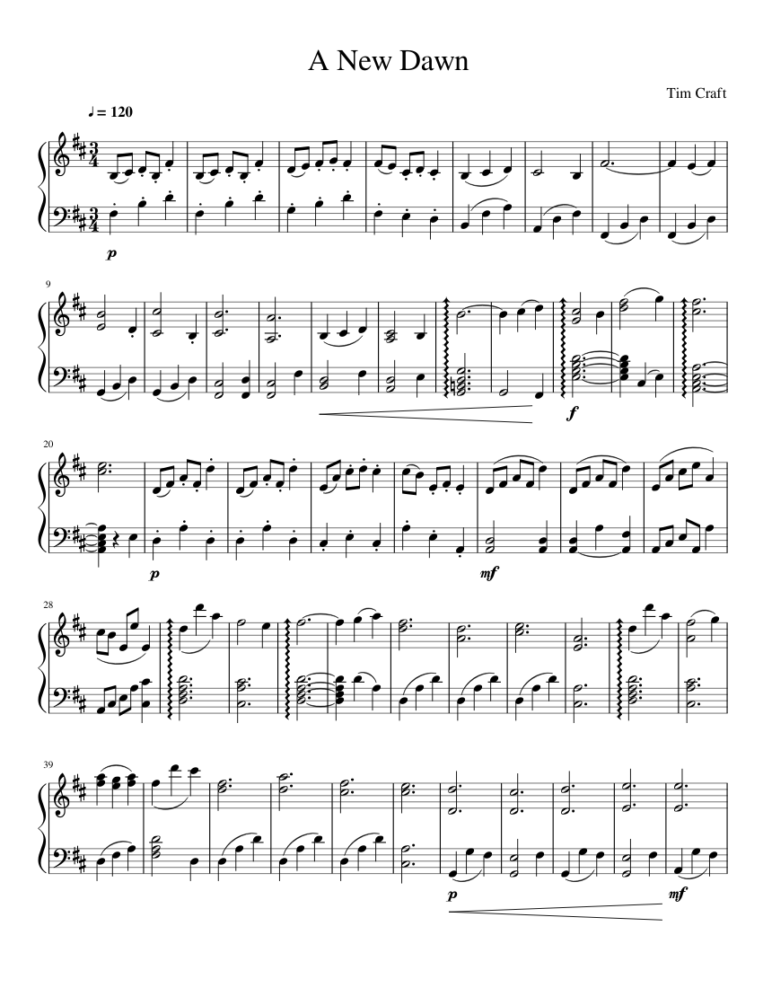 A New Dawn Sheet music for Piano (Solo) | Musescore.com