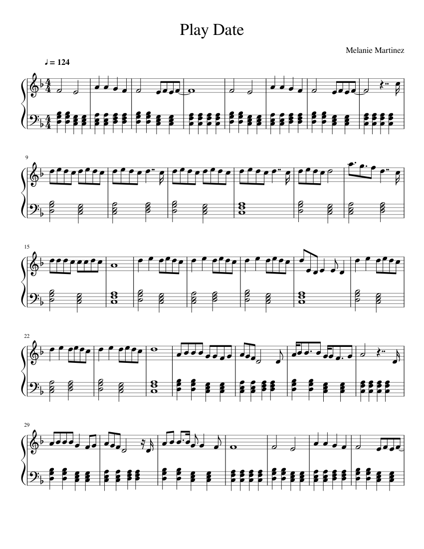 Play Date Sheet Music For Piano Download Free In Pdf Or Midi
