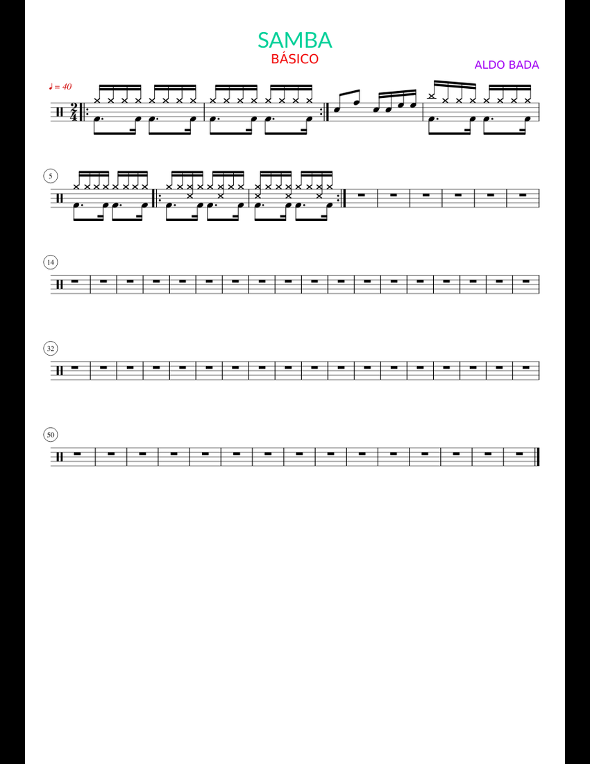 SAMBA sheet music for Percussion download free in PDF or MIDI