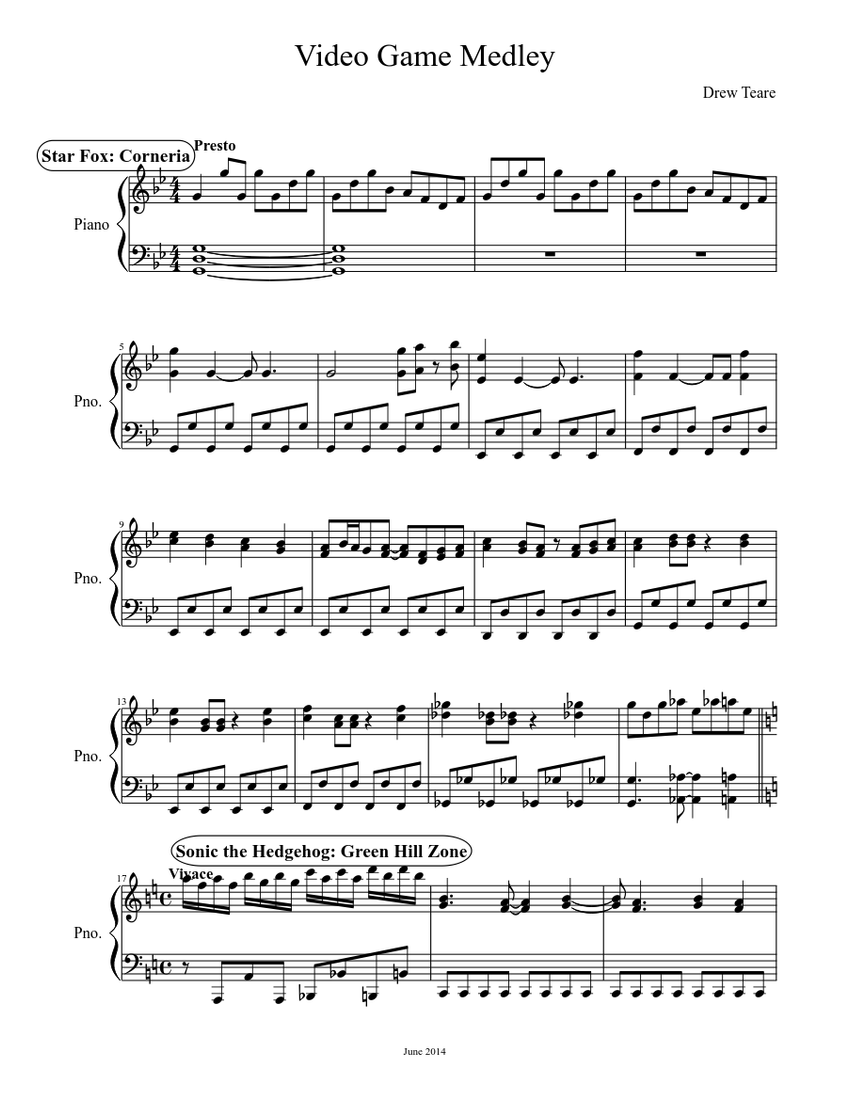 Video Game Medley Sheet music for Piano (Solo) | Musescore.com