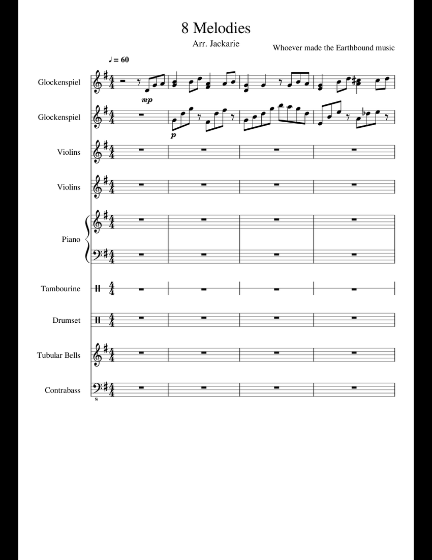 8 Melodies (WIP) sheet music for Piano, Percussion ...
