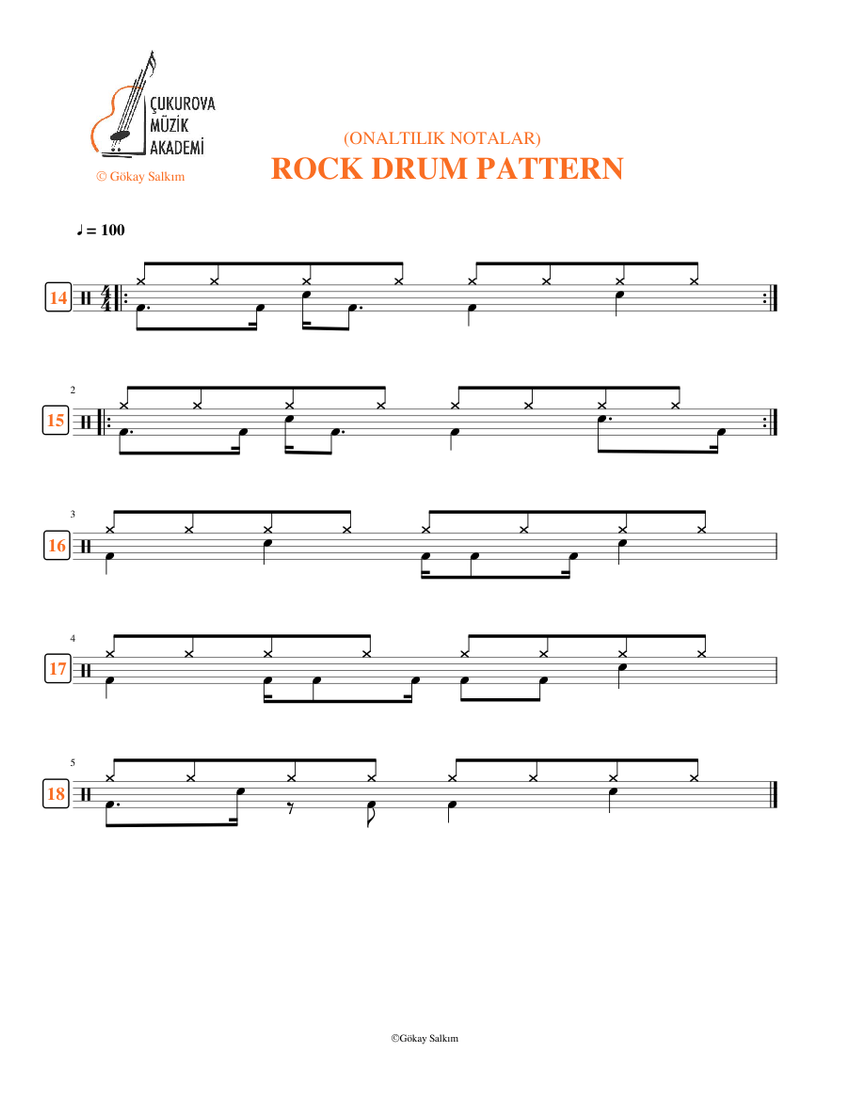 ROCK DRUM PATTERN S 10 Sheet music for Drum Group (Solo) | Musescore.com