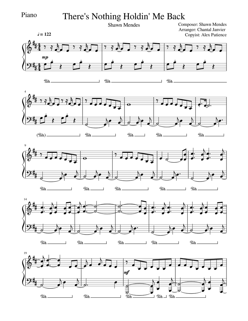 Shawn Mendes There S Nothing Holdin Me Back Piano Tutorial Sheet Music For Piano Solo Musescore Com
