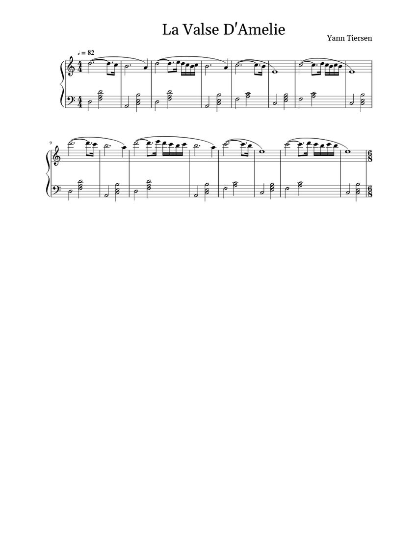 La Valse D'Amelie sheet music for Piano download free in PDF or MIDI