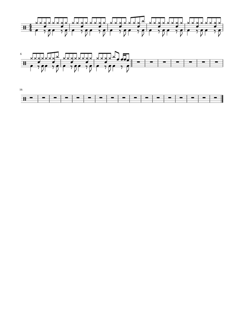 Rock Drums Sheet music for Drum Group (Solo) | Musescore.com