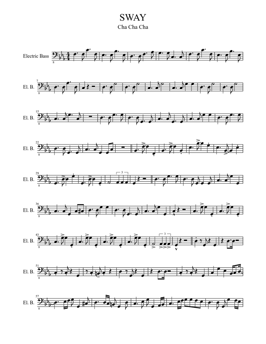 Sway Sheet music | Download free in PDF or MIDI | Musescore.com