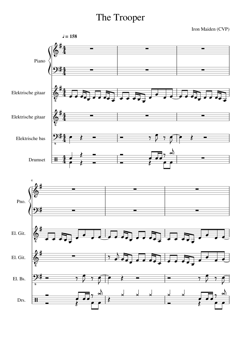 The Trooper Sheet music | Download free in PDF or MIDI | Musescore.com