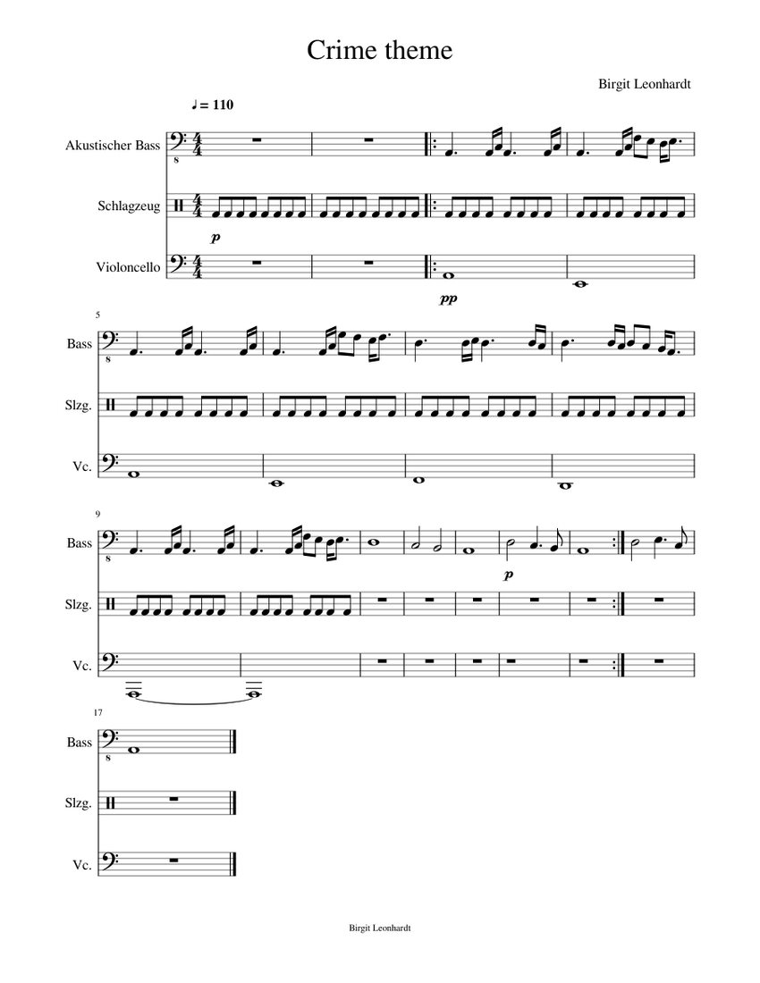 Crime theme Sheet music | Download free in PDF or MIDI | Musescore.com