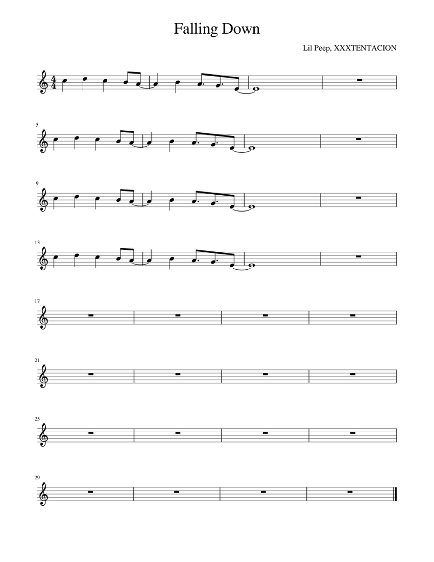 Falling Down Sheet music for Piano (Solo) | Musescore.com