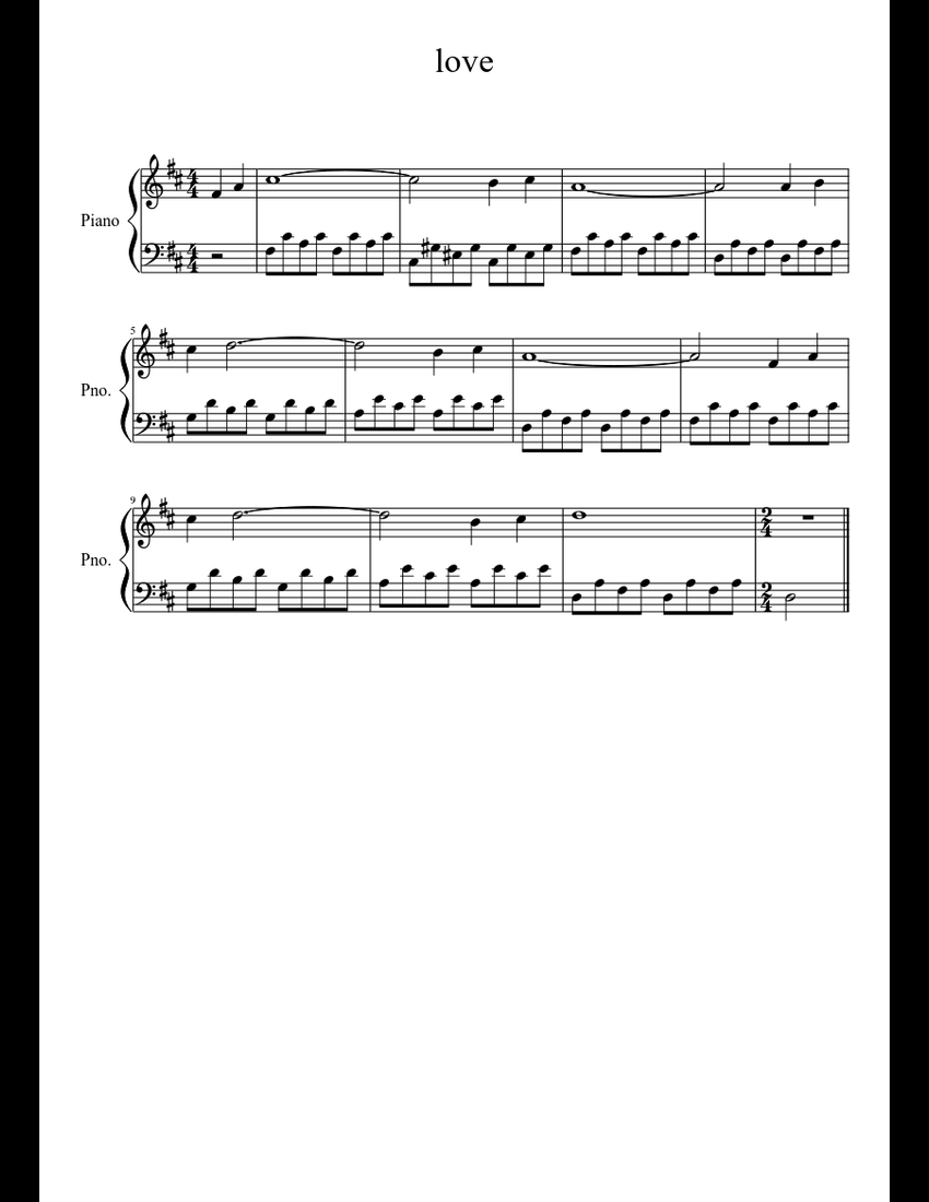 Love sheet music download free in PDF or MIDI