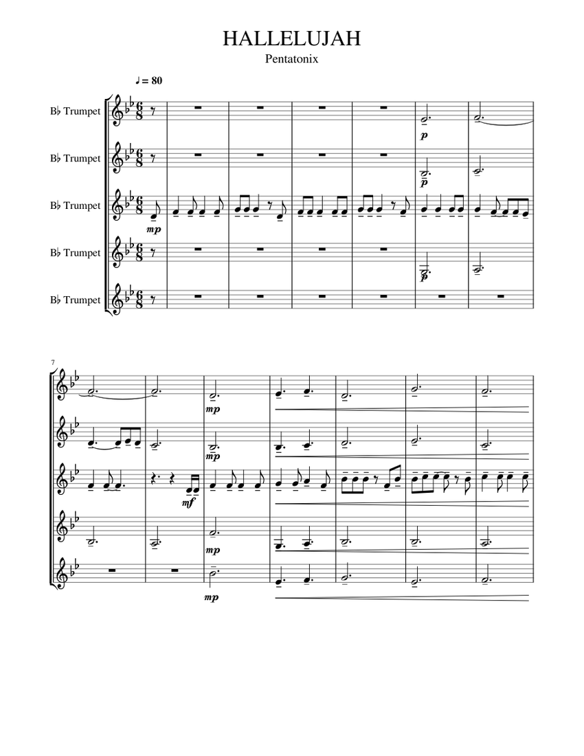 Hallelujah Sheet music for Trumpet | Download free in PDF or MIDI